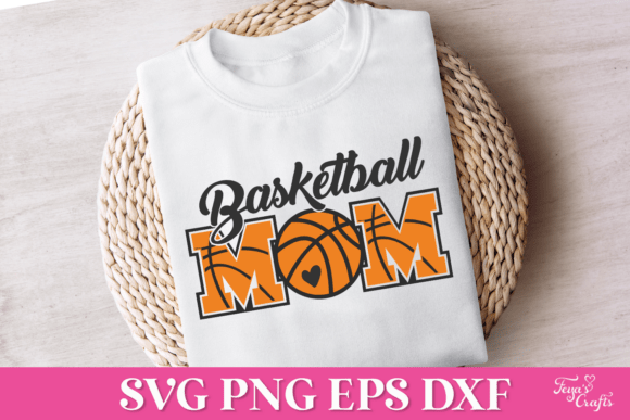 Basketball Mom SVG Quote with Basketball Graphics for Crafts