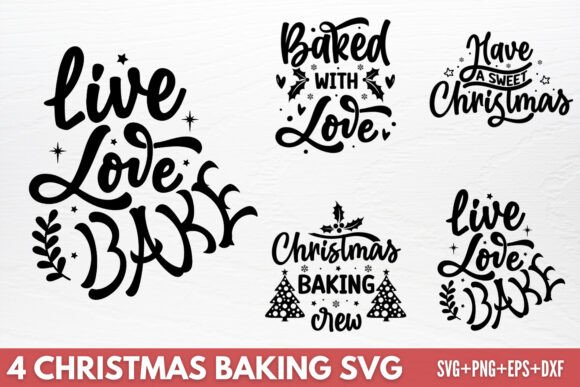 Christmas Baking SVG, 4 SVG Design for Graphics and Crafts