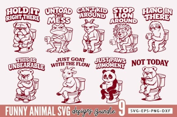 Funny Animal SVG Bundle, Funny Sarcastic for Graphics and Crafts