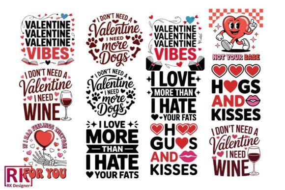 Funny Valentine Quote Bundle SVG for Crafts and Graphics