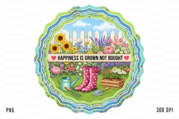 Garden Quote Happiness SVG PNG File: Graphics for Crafts