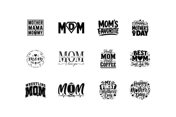 Mom Typography SVG Bundle for Graphics and Crafts
