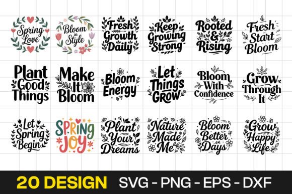 Motivational Spring Quote Typography for Graphics and Crafts