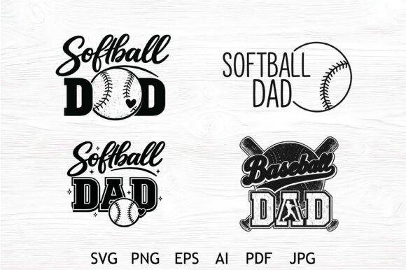 Softball Dad SVG Bundle Designs for Graphics and Crafts