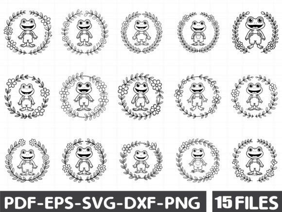 Whimsical Spring Frog Clipart for Graphics and Crafts