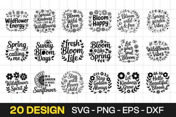 Wildflower Floral Quote Typography Review